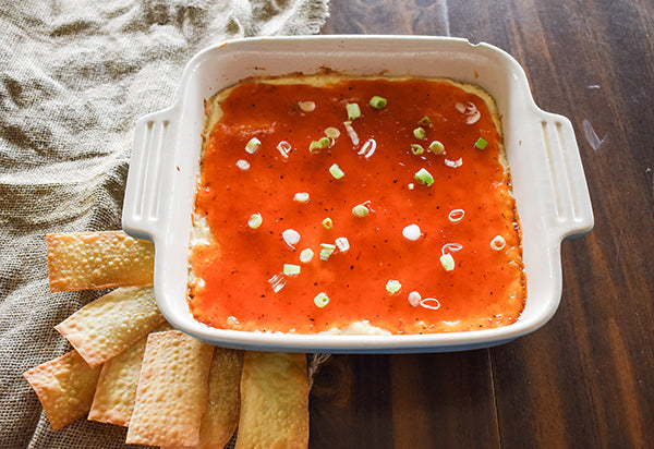Crab Rangoon Dip with Red Pepper Jelly Topping