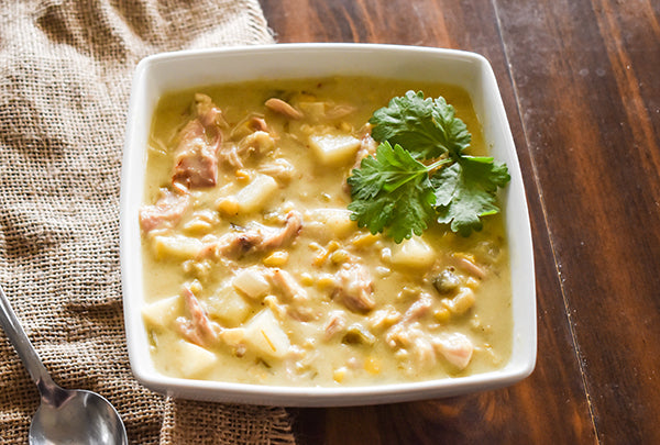 Green Chile Chicken and Corn Chowder