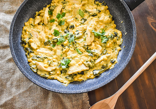 Chicken in a Cheesy Poblano Cream Sauce