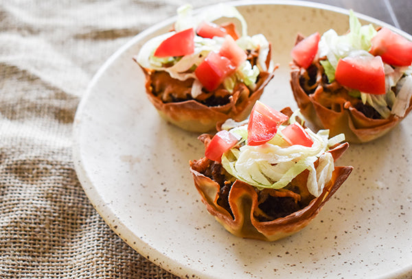 Wonton Beef Taco Cups
