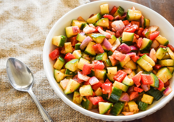 Easy Cucumber and Red Bell Pepper Salad