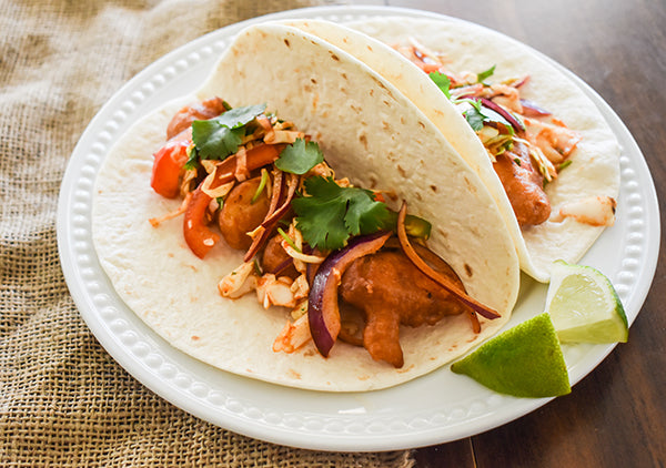 Crispy Fish Tacos with Chili Lime Coleslaw