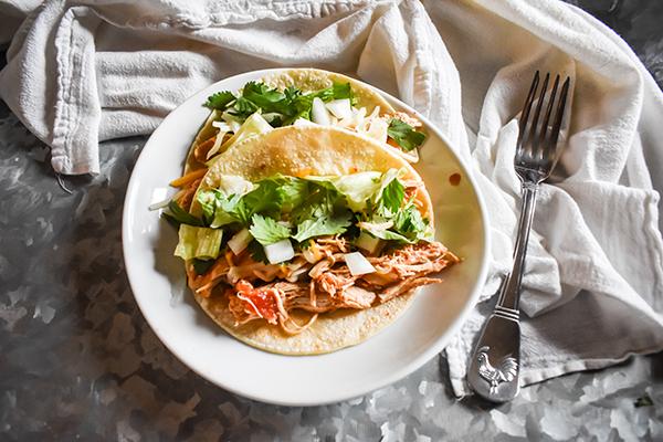 Slow Cooker Shredded Chicken Tacos