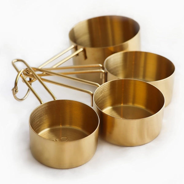 Gold Stainless Steel Measuring Cup Set