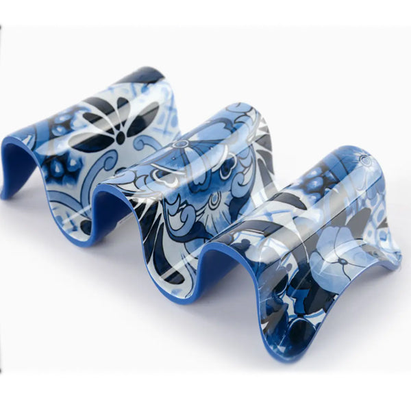 Blue and White Taco Holder