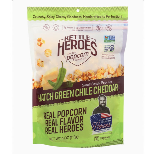 Kettle Heroes Artisan Popcorn – Hatch Green Chile Cheddar (4 oz)
