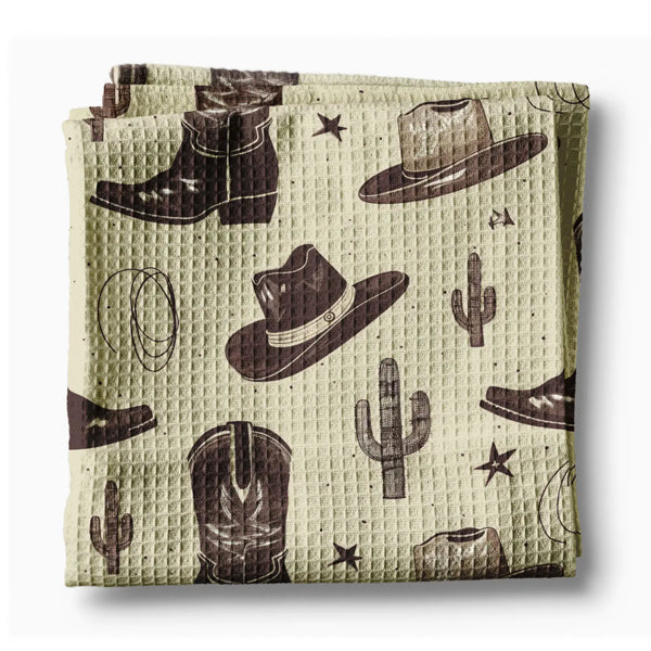 Western Horse Boots Cactus Towel